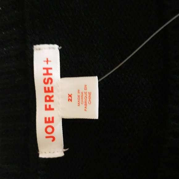 Joe Fresh| NWT Black Silver Striped Sweater With Sparkly Sequined Effect - Picture 9 of 16